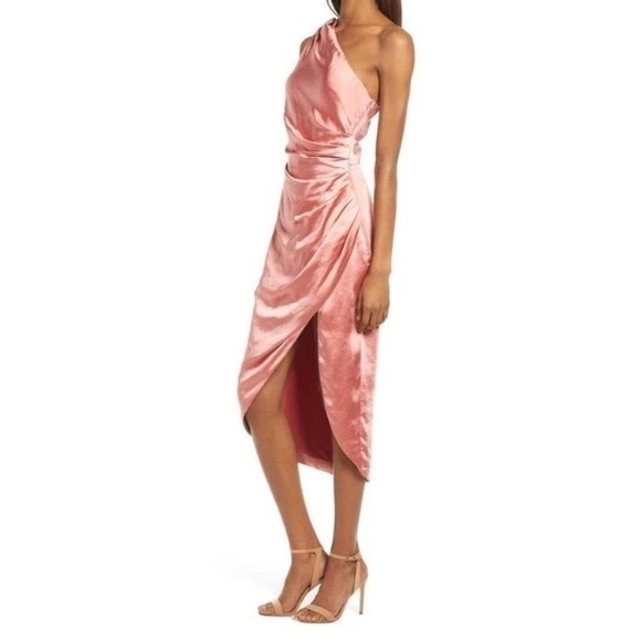 Elliatt Cassini Satin One-Shoulder Dress Large - Picture 4 of 10
